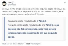 sisu:-candidatos-reclamam-que,-mesmo-com-nota-suficiente-para-a-primeira-opcao-de-curso,-sao-alocados-na-segunda